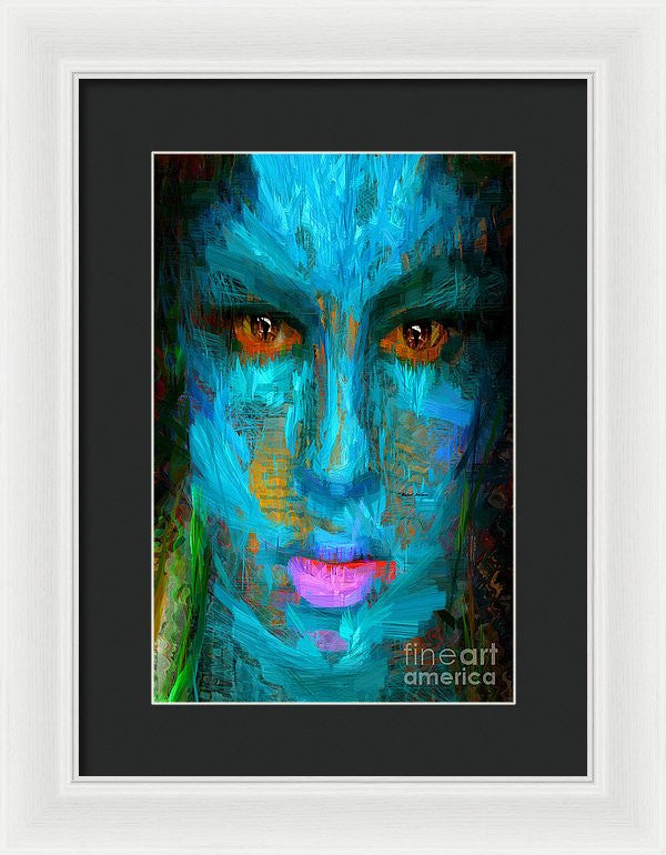 Framed Print - Blue Face