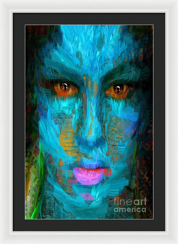 Framed Print - Blue Face