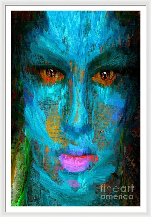 Framed Print - Blue Face