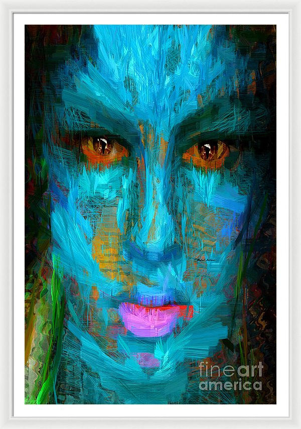 Framed Print - Blue Face