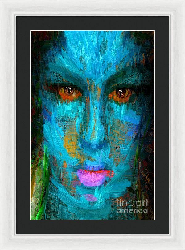 Framed Print - Blue Face