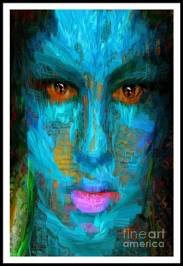 Framed Print - Blue Face