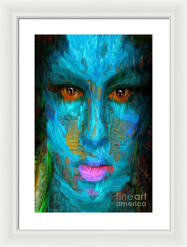 Framed Print - Blue Face