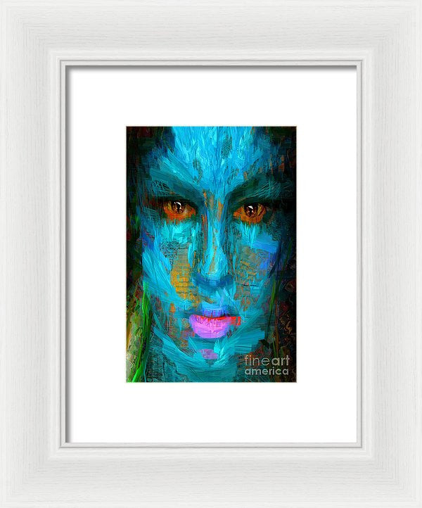 Framed Print - Blue Face