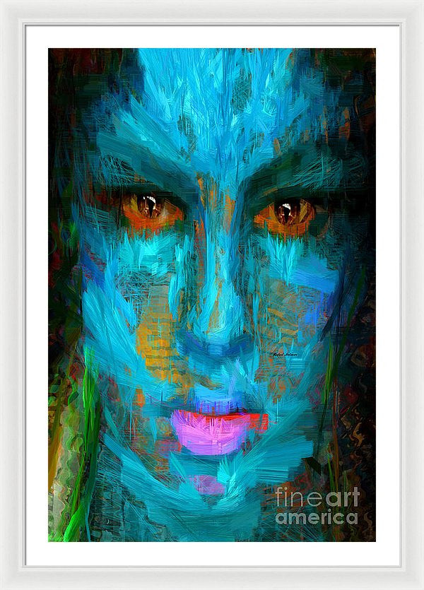 Framed Print - Blue Face