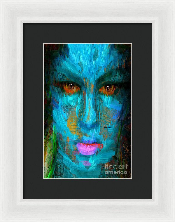 Framed Print - Blue Face