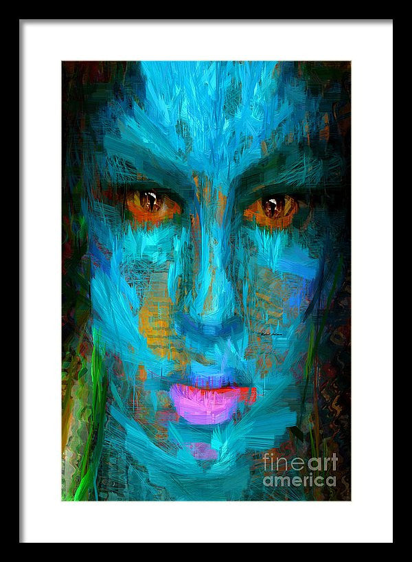 Framed Print - Blue Face