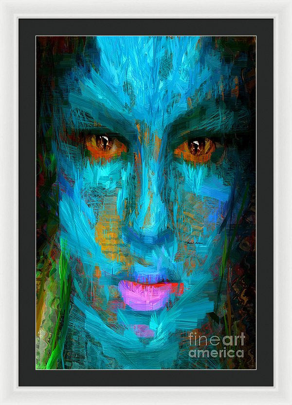 Framed Print - Blue Face