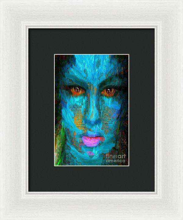 Framed Print - Blue Face