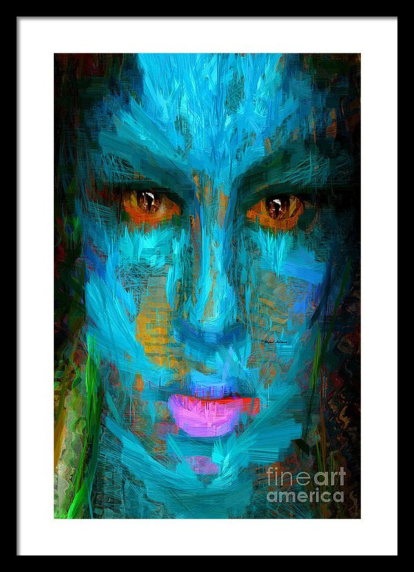 Framed Print - Blue Face