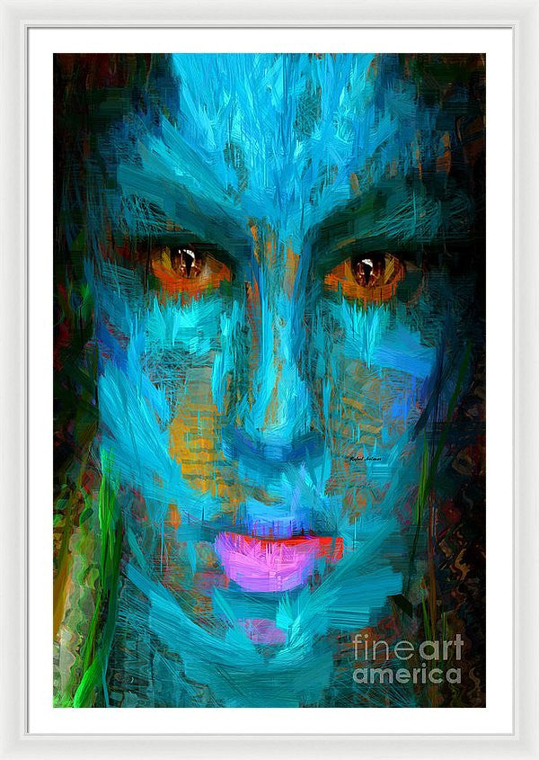 Framed Print - Blue Face