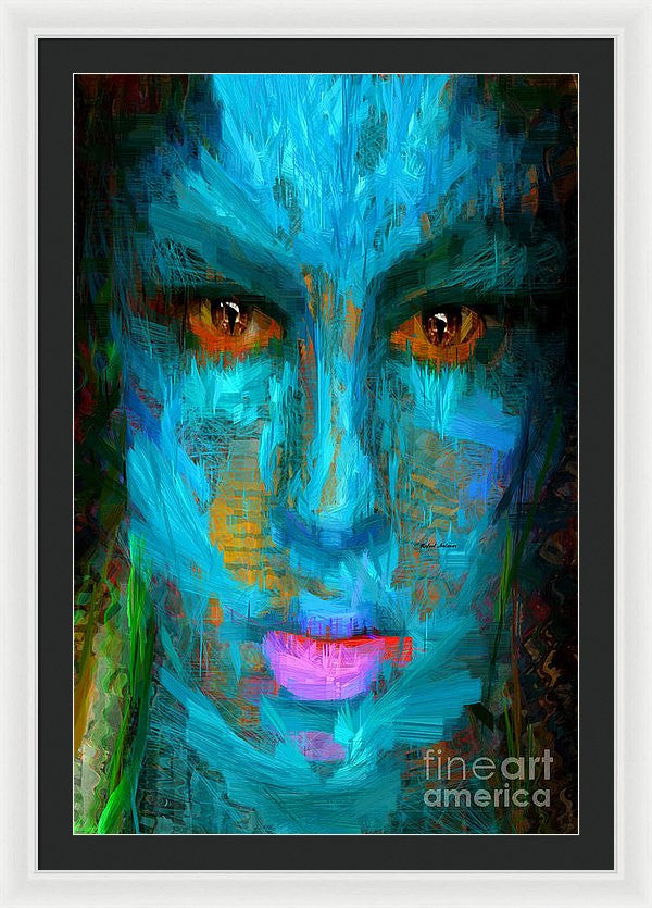 Framed Print - Blue Face