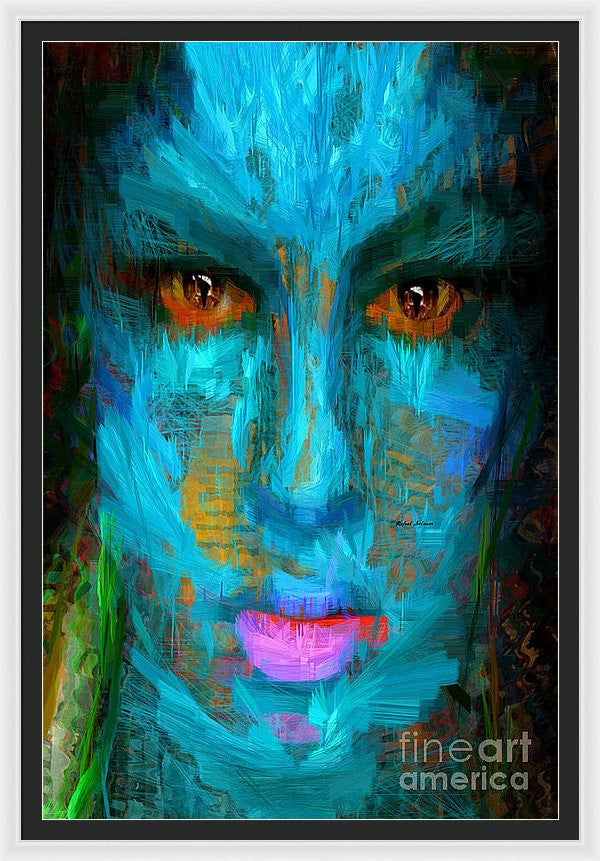 Framed Print - Blue Face