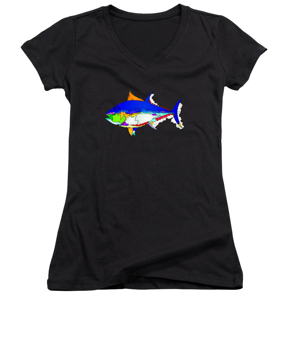 Women's V-Neck T-Shirt (Junior Cut) - Bluefin Tuna
