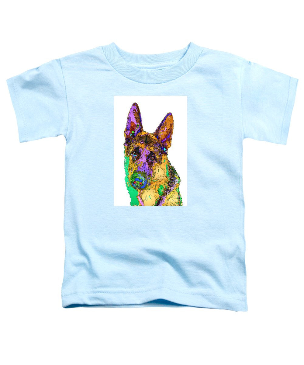 T-shirt pour tout-petits - Bogart le berger. Série Pet