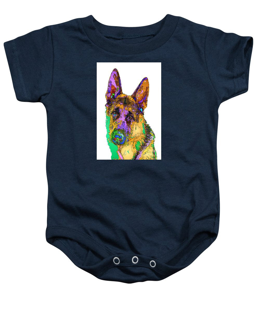 Baby Onesie - Bogart The Shepherd. Pet Series