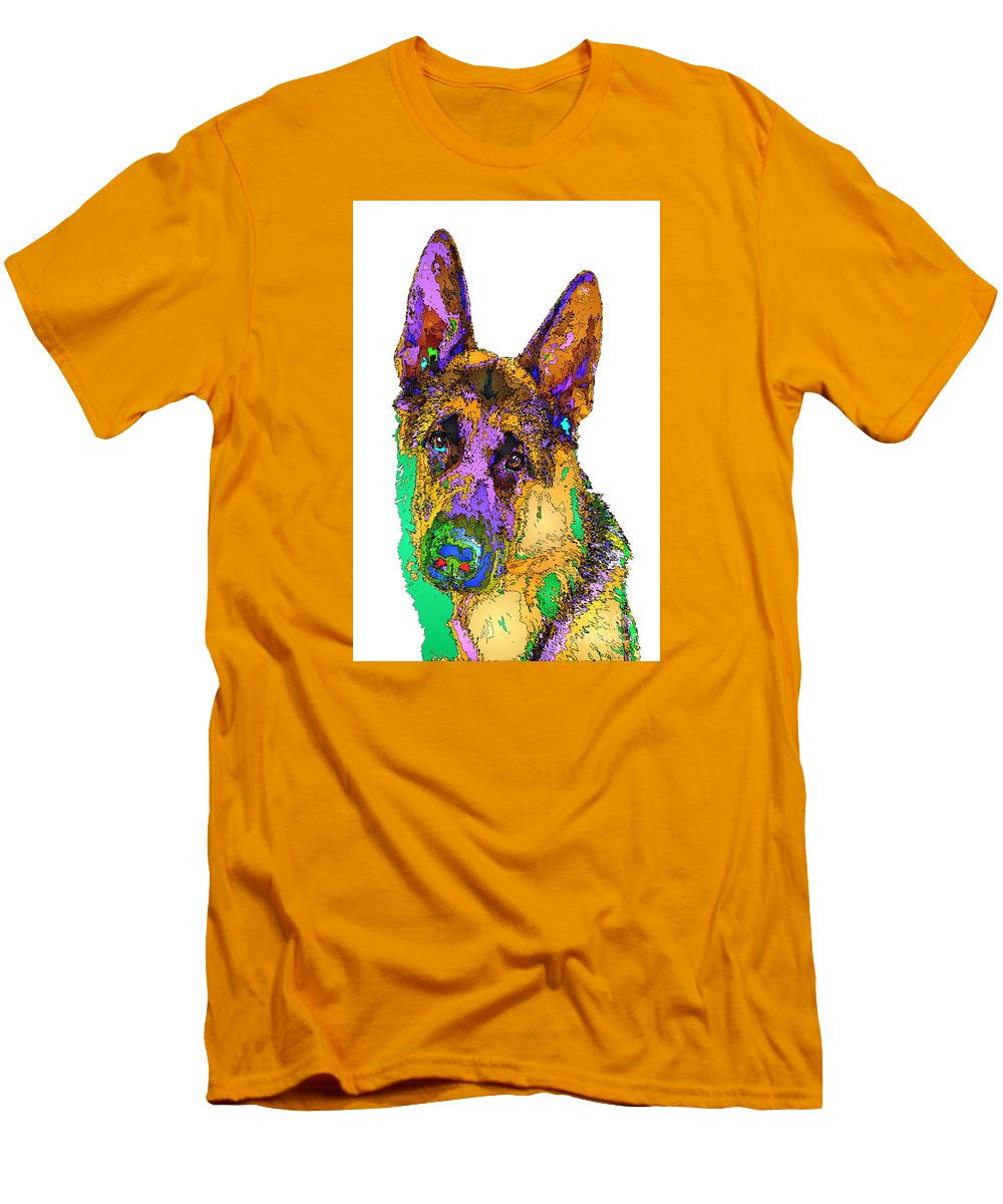 Men's T-Shirt (Slim Fit) - Bogart The Shepherd. Pet Series