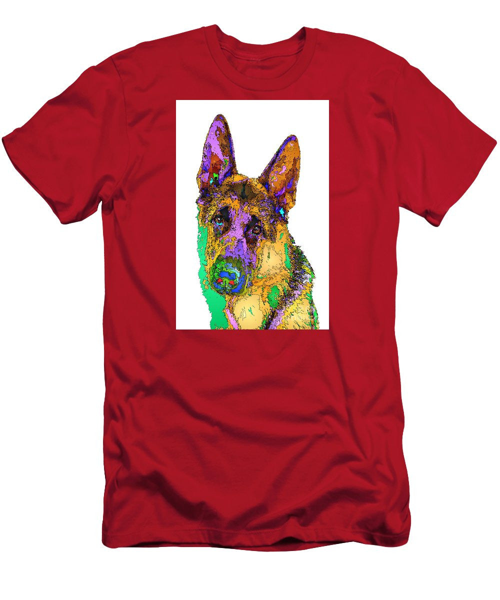 Men's T-Shirt (Slim Fit) - Bogart The Shepherd. Pet Series