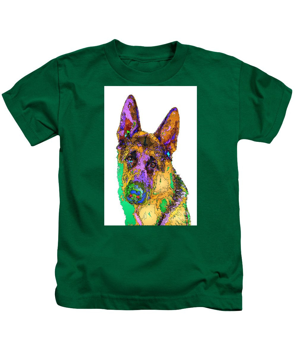 T-shirt pour enfant - Bogart le berger. Série Pet