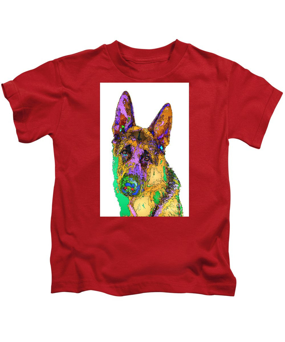 T-shirt pour enfant - Bogart le berger. Série Pet