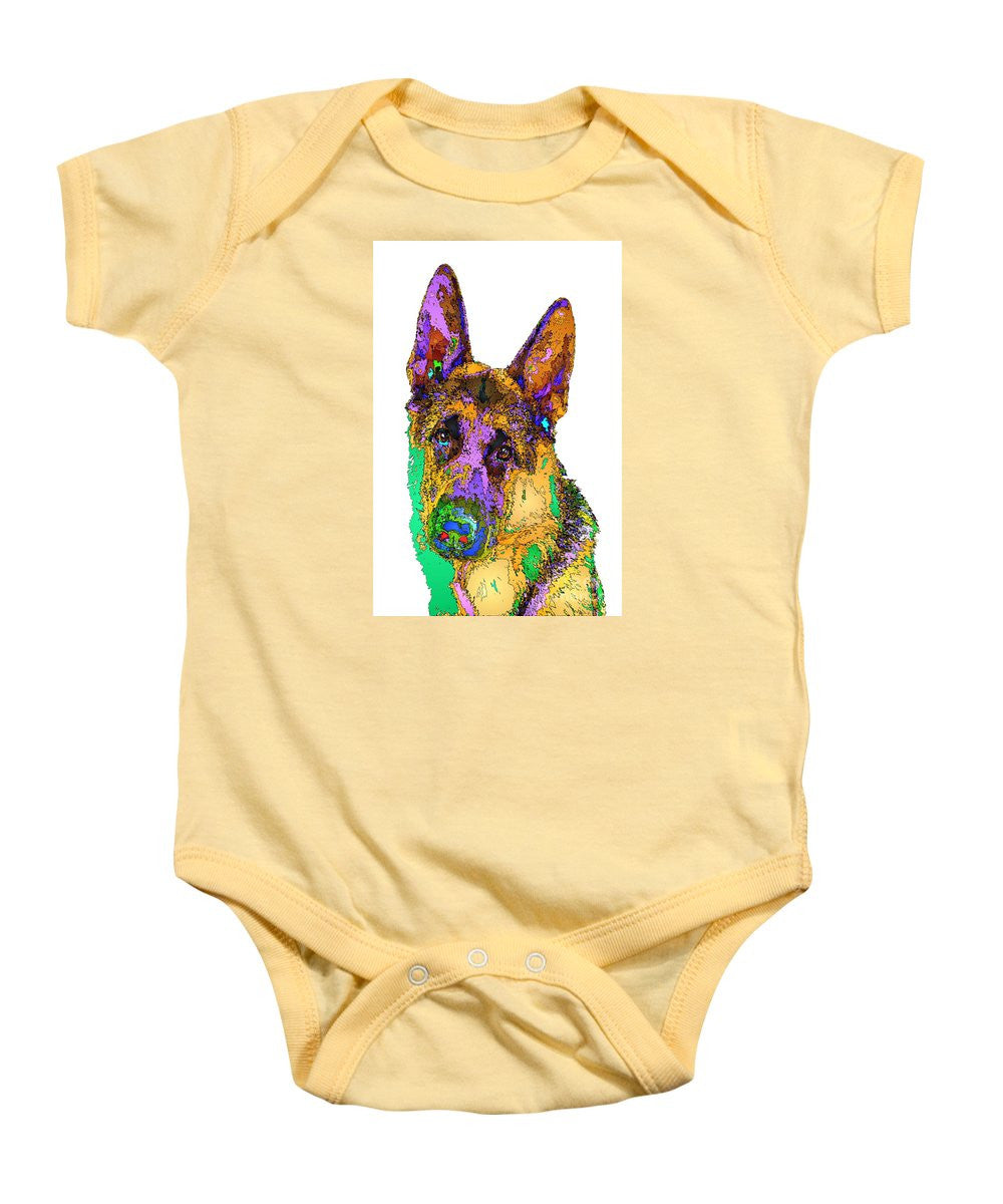 Baby Onesie - Bogart The Shepherd. Pet Series