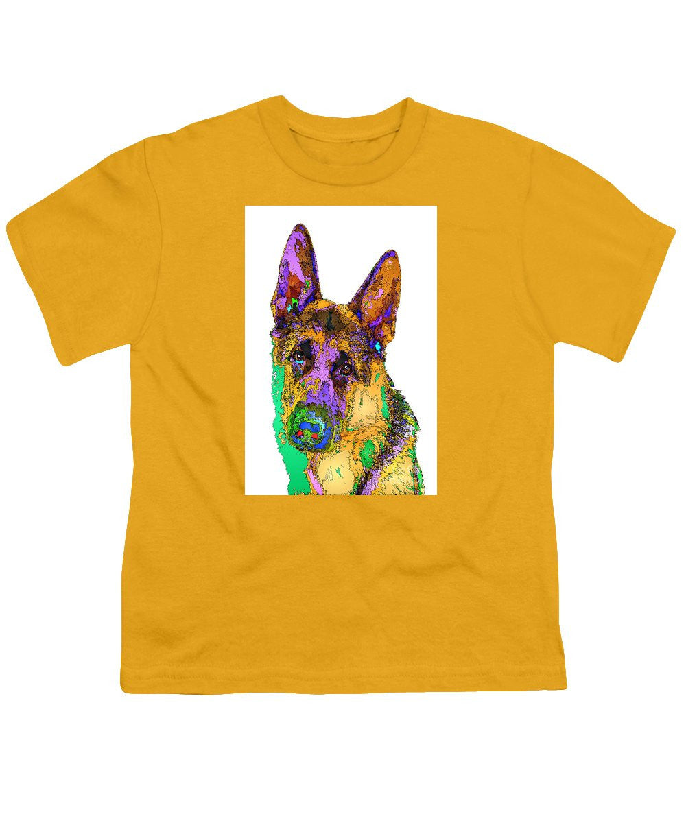 Youth T-Shirt - Bogart The Shepherd. Pet Series