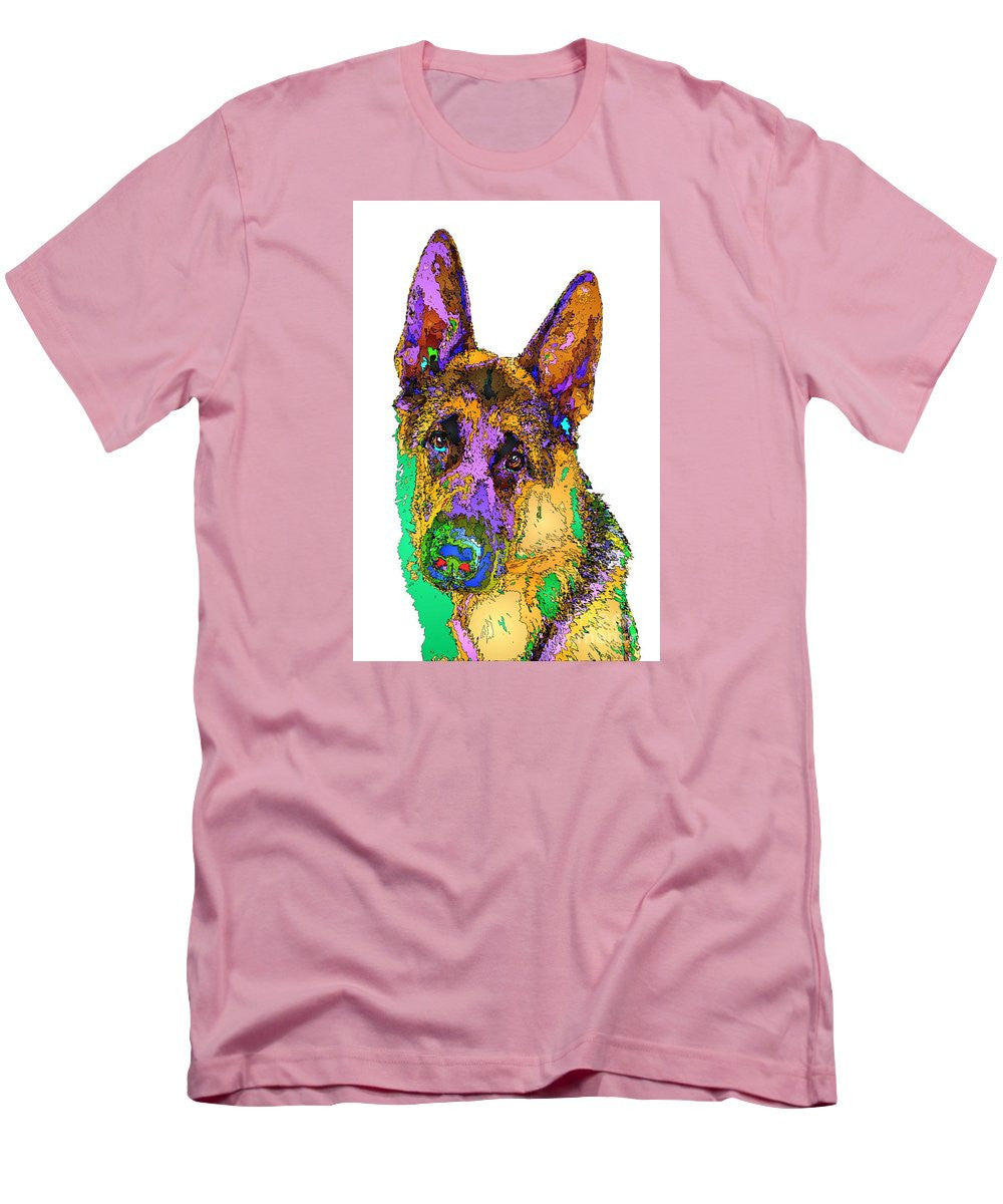 Men's T-Shirt (Slim Fit) - Bogart The Shepherd. Pet Series