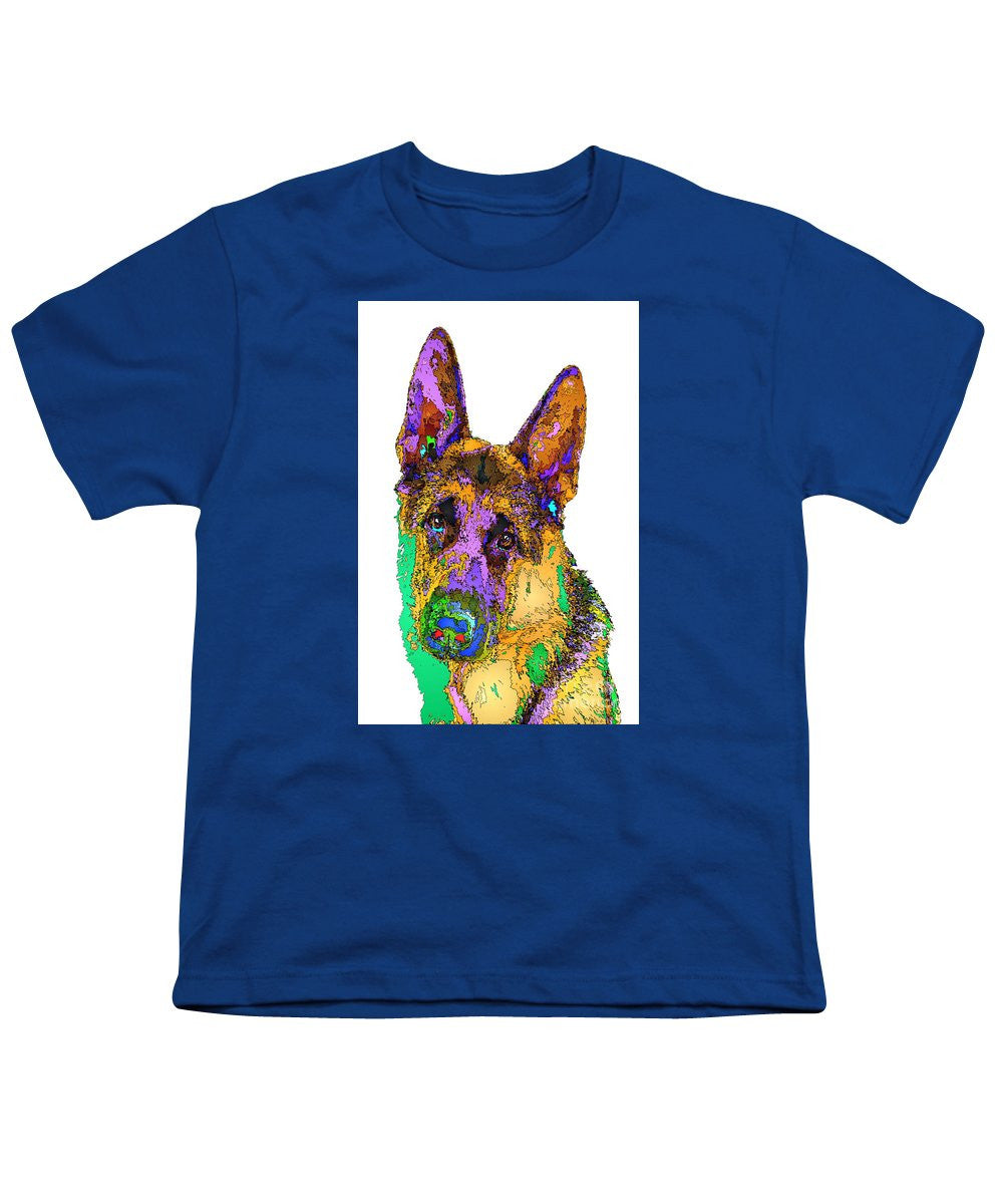 Youth T-Shirt - Bogart The Shepherd. Pet Series