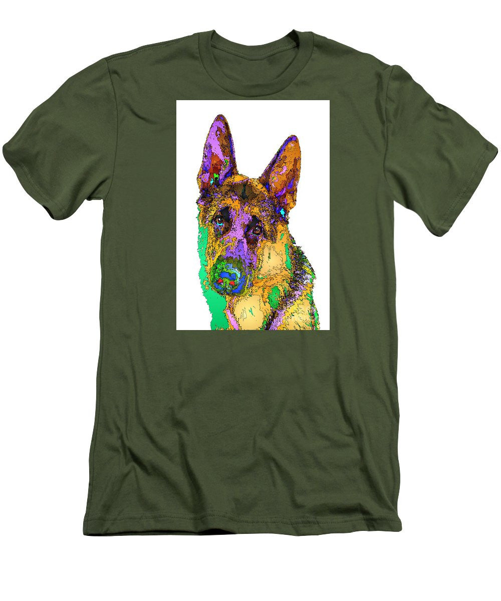 Men's T-Shirt (Slim Fit) - Bogart The Shepherd. Pet Series