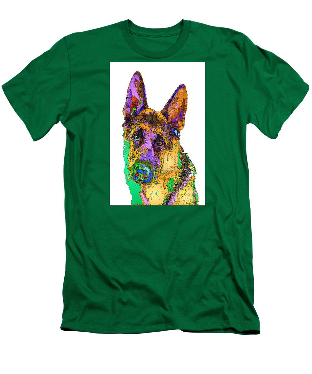 Men's T-Shirt (Slim Fit) - Bogart The Shepherd. Pet Series