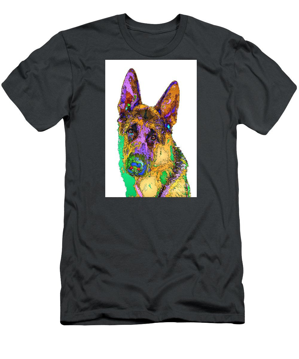 Men's T-Shirt (Slim Fit) - Bogart The Shepherd. Pet Series