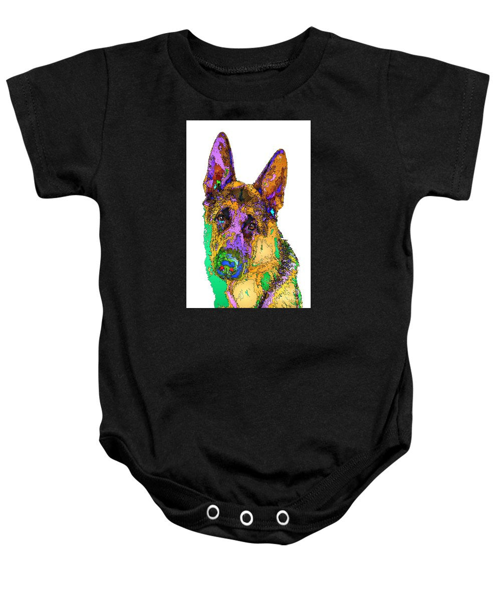 Baby Onesie - Bogart The Shepherd. Pet Series