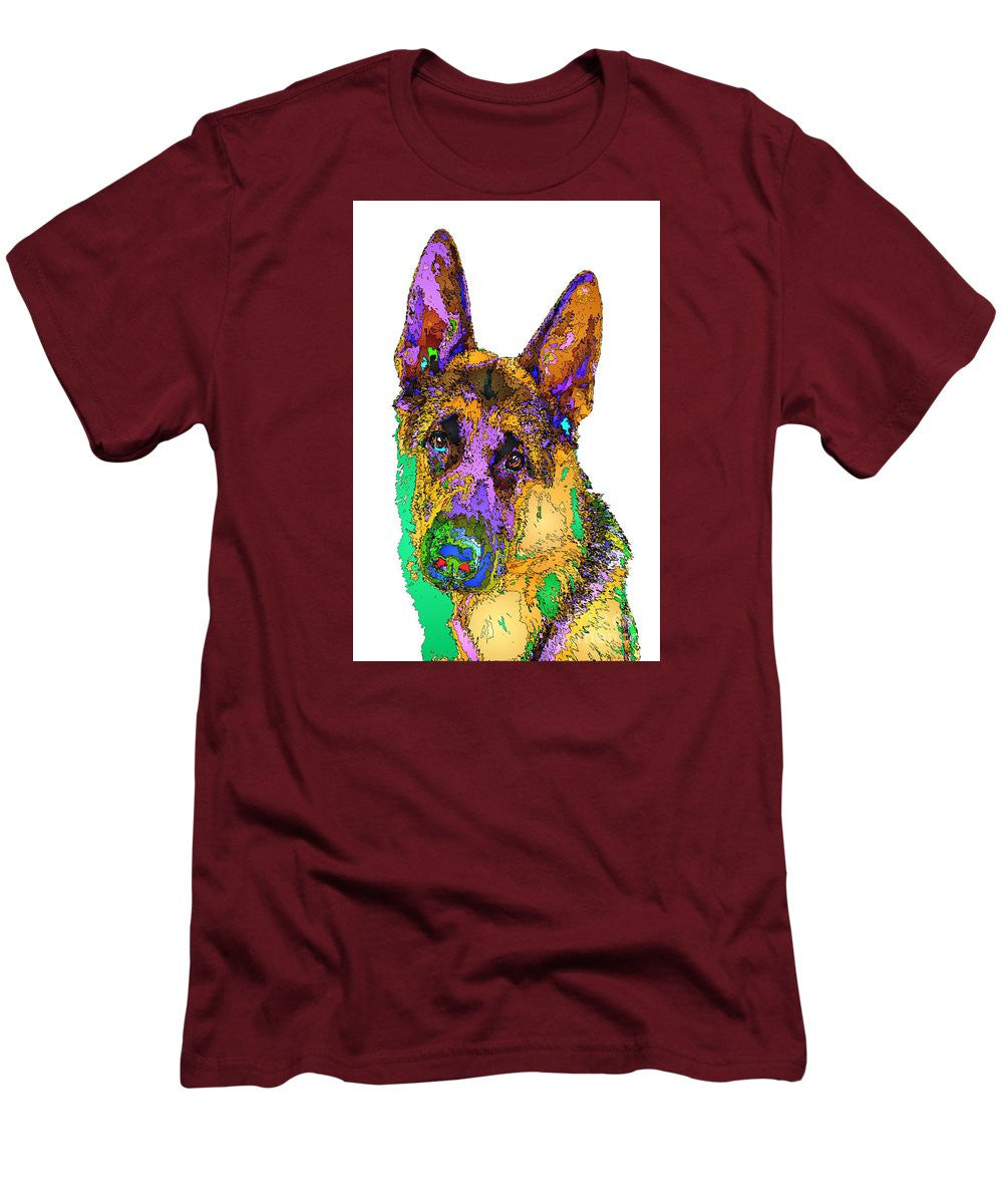 Men's T-Shirt (Slim Fit) - Bogart The Shepherd. Pet Series