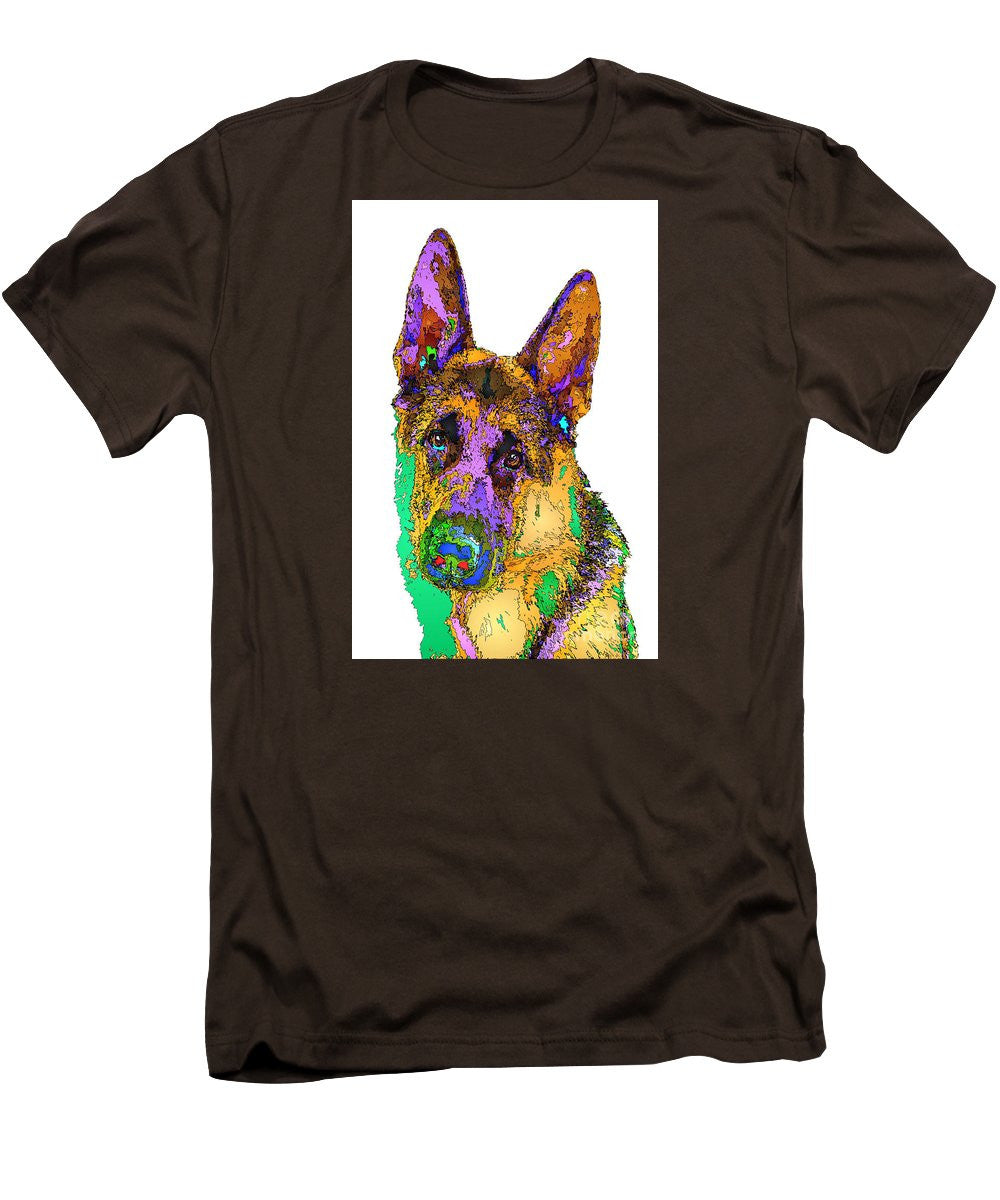 Men's T-Shirt (Slim Fit) - Bogart The Shepherd. Pet Series