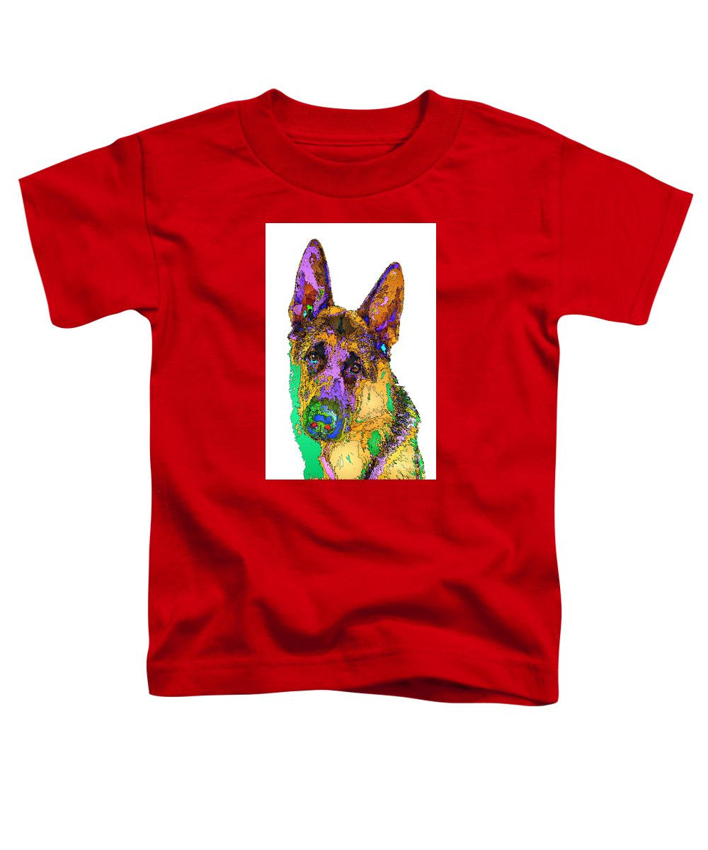 T-shirt pour tout-petits - Bogart le berger. Série Pet