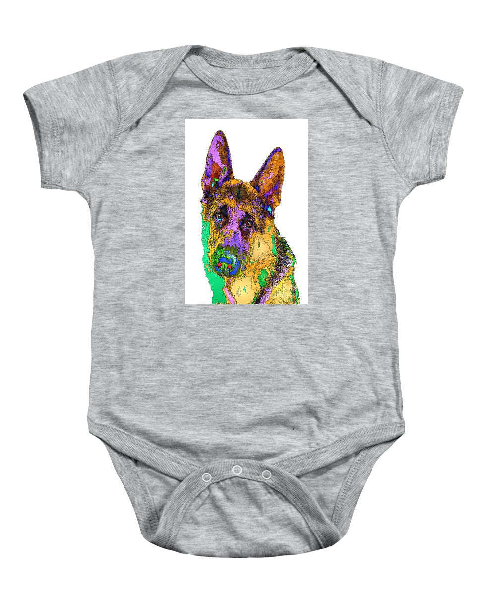 Baby Onesie - Bogart The Shepherd. Pet Series