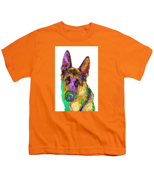 Youth T-Shirt - Bogart The Shepherd. Pet Series