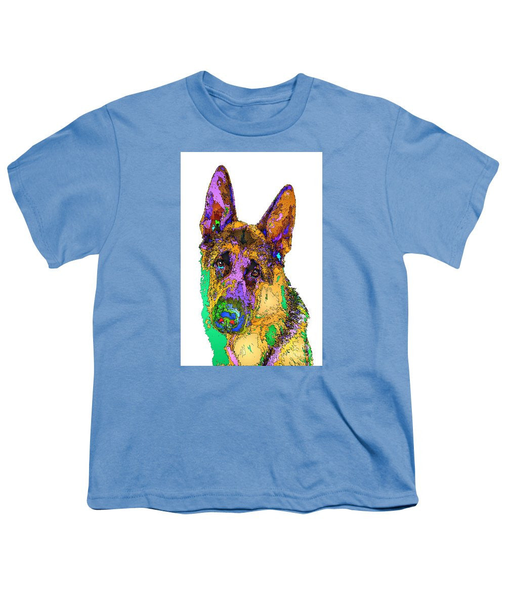 Youth T-Shirt - Bogart The Shepherd. Pet Series