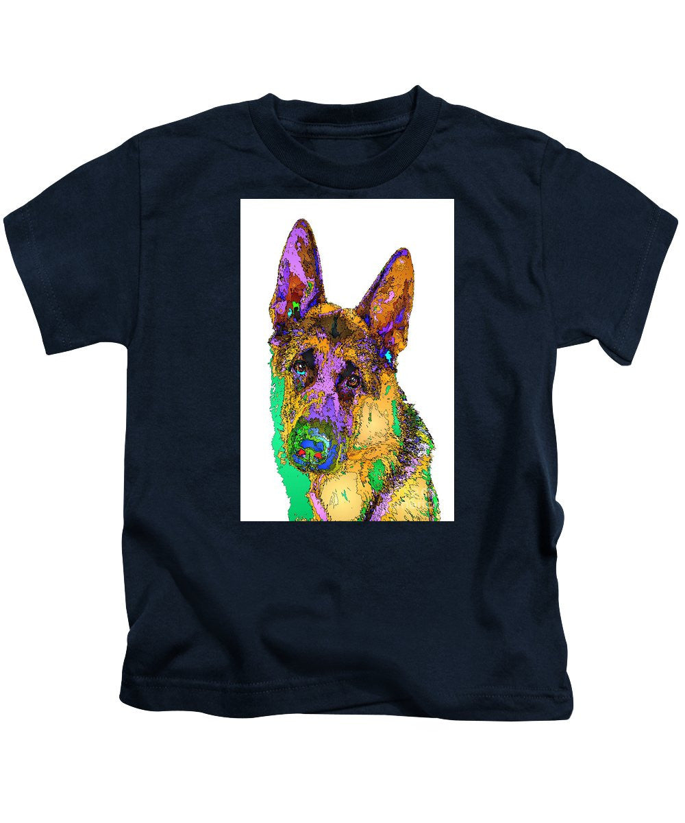 T-shirt pour enfant - Bogart le berger. Série Pet