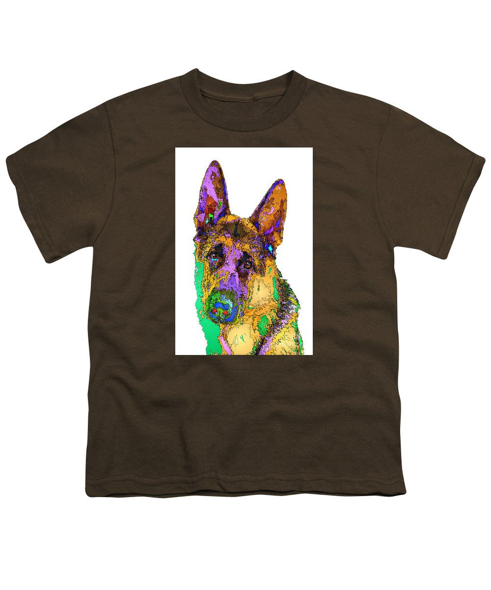 Youth T-Shirt - Bogart The Shepherd. Pet Series