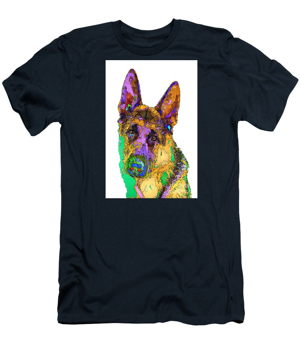 Men's T-Shirt (Slim Fit) - Bogart The Shepherd. Pet Series