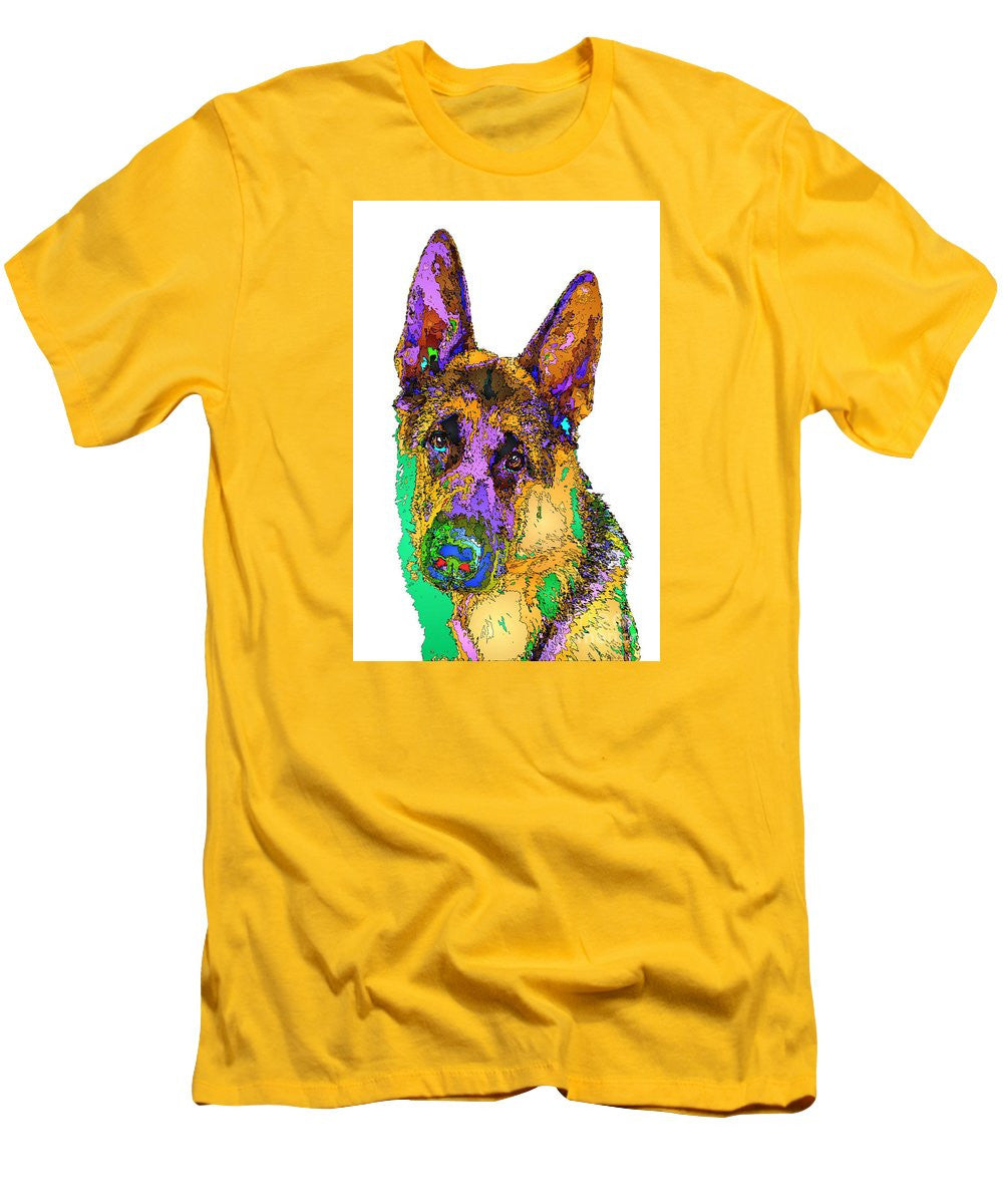 Men's T-Shirt (Slim Fit) - Bogart The Shepherd. Pet Series