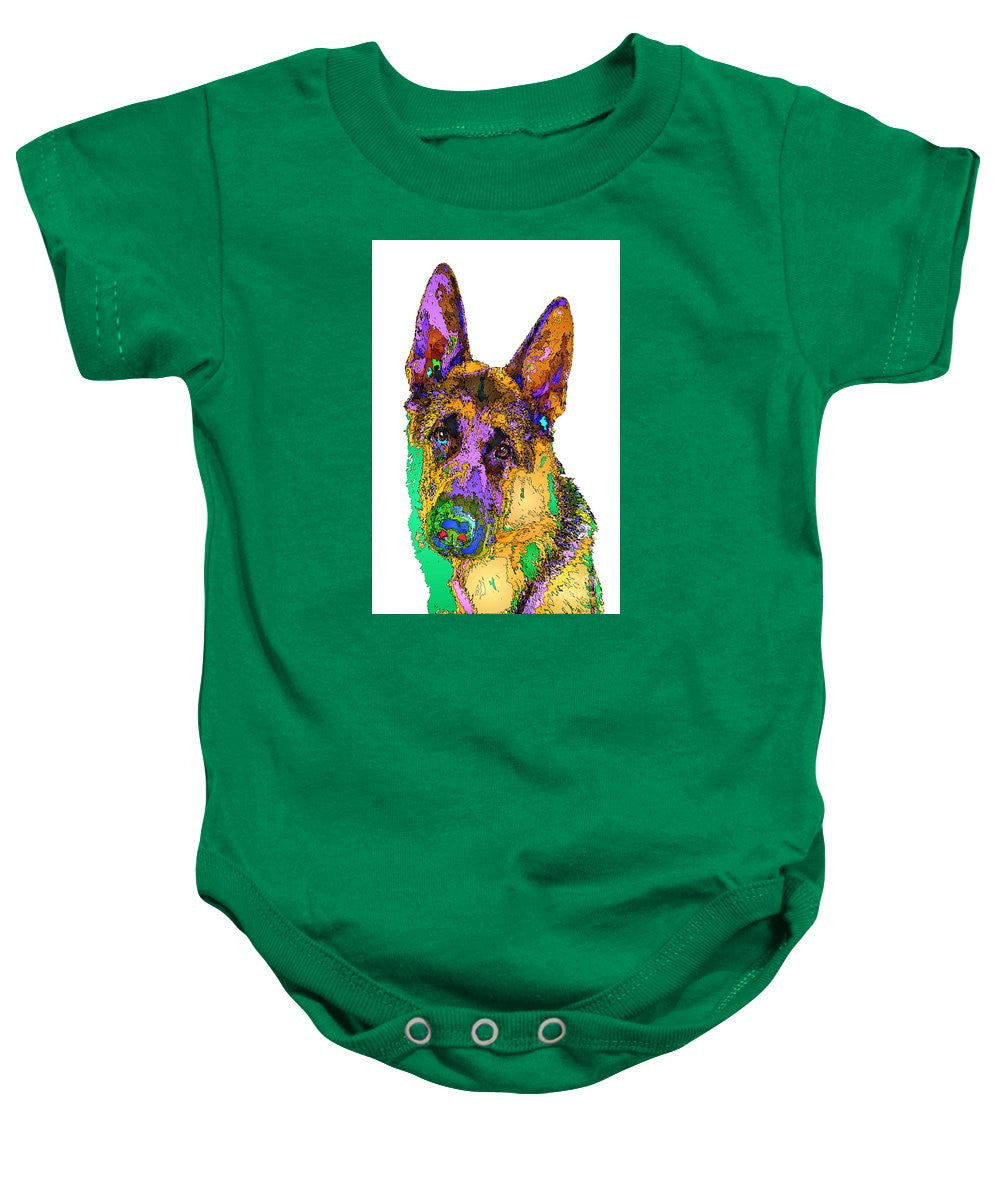 Baby Onesie - Bogart The Shepherd. Pet Series