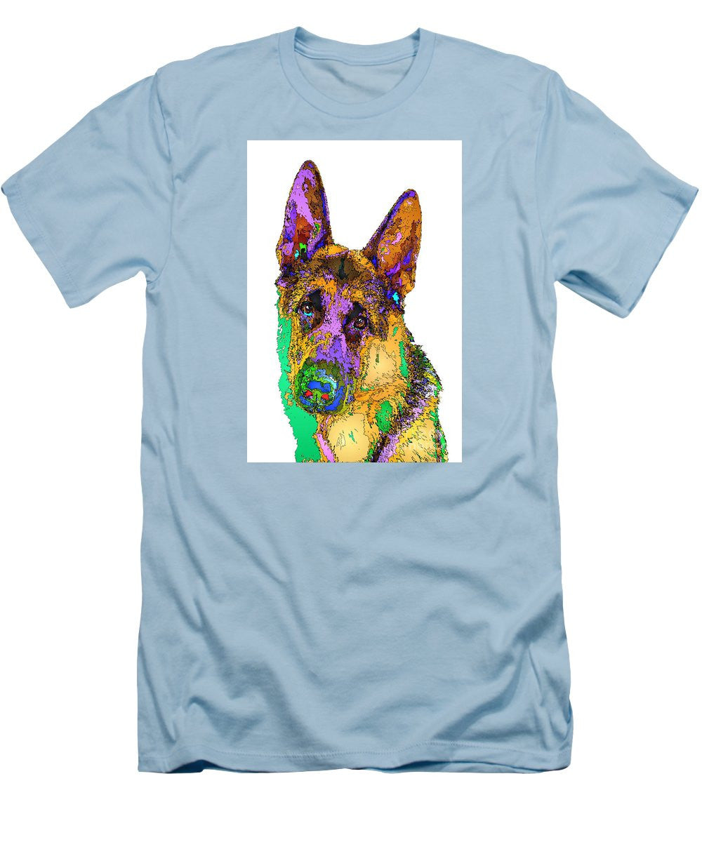 Men's T-Shirt (Slim Fit) - Bogart The Shepherd. Pet Series