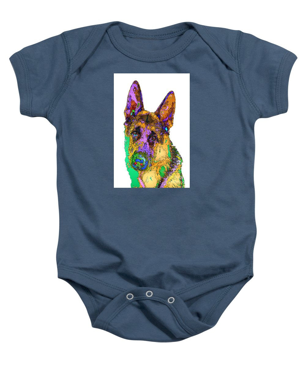 Baby Onesie - Bogart The Shepherd. Pet Series