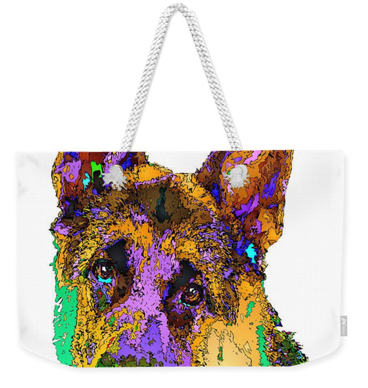 Weekender Tote Bag - Bogart The Shepherd. Pet Series