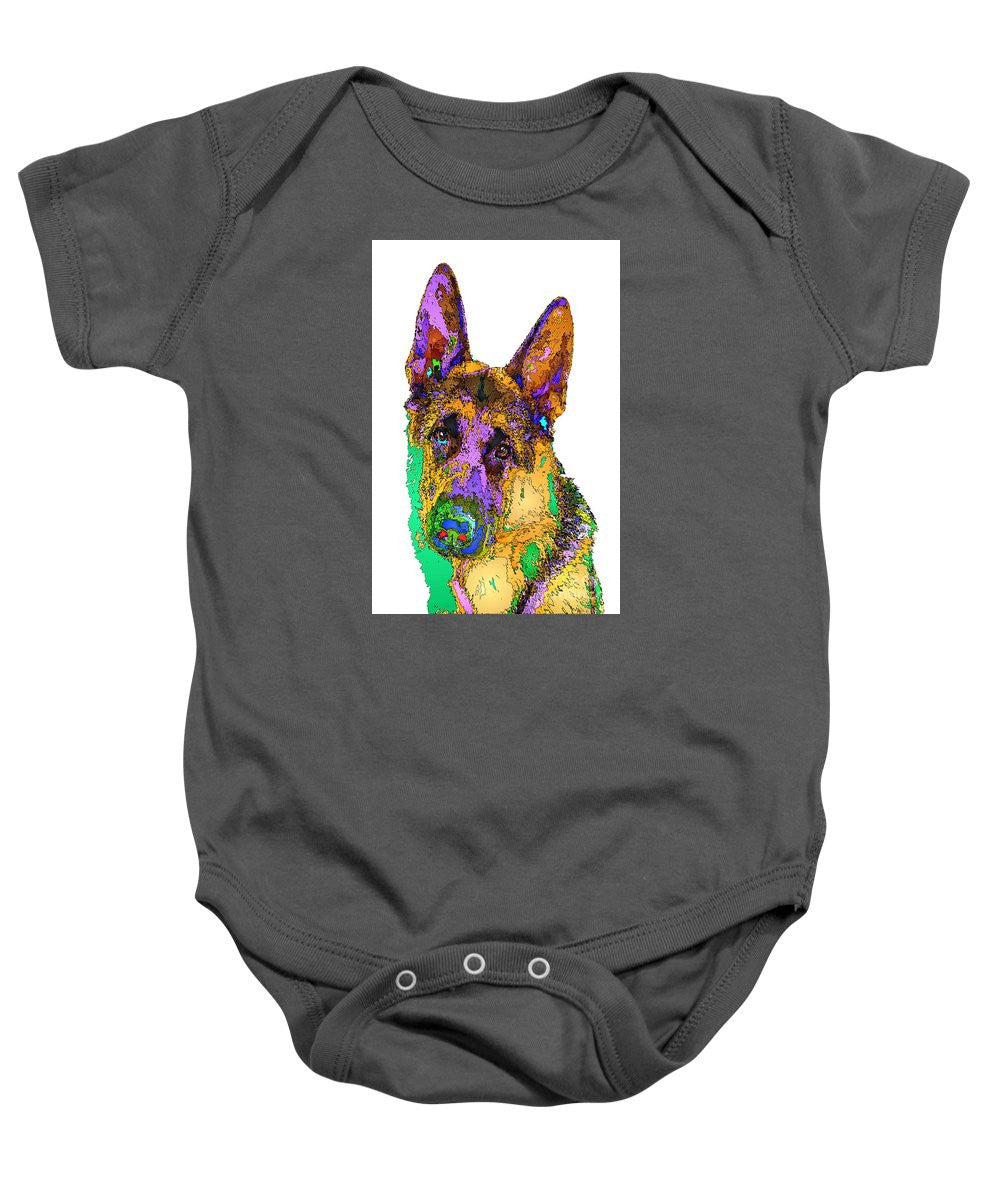 Baby Onesie - Bogart The Shepherd. Pet Series