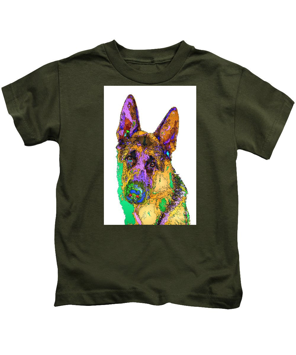 T-shirt pour enfant - Bogart le berger. Série Pet