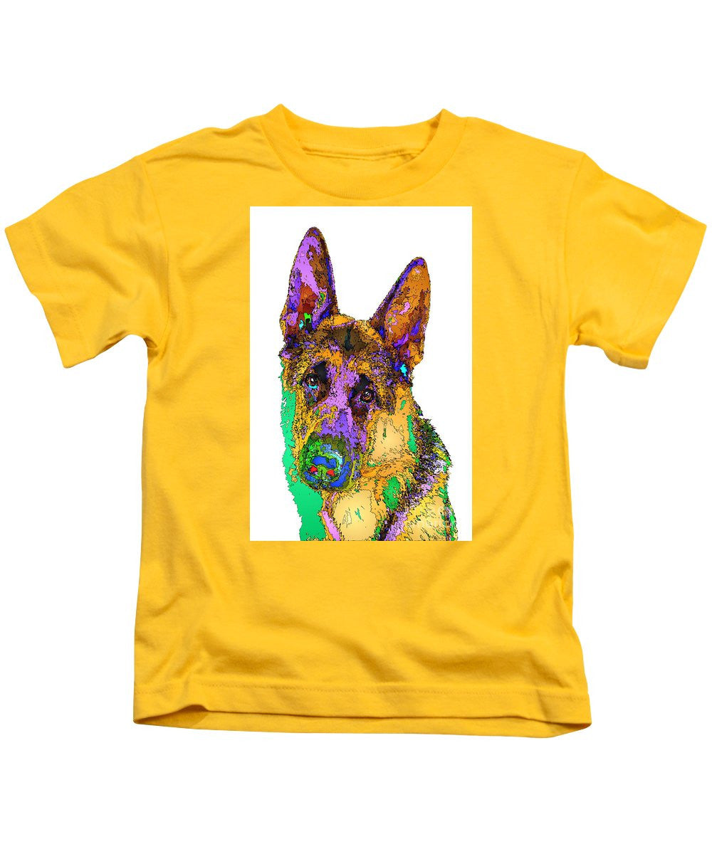 T-shirt pour enfant - Bogart le berger. Série Pet