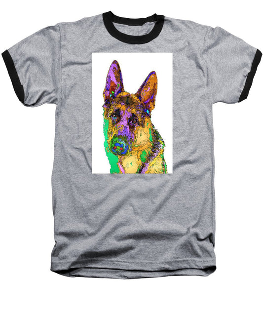 Baseball T-Shirt - Bogart The Shepherd. Pet Series